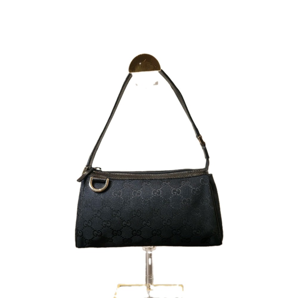 Gucci Vintage Black GG Canvas Abbey D-Ring Pochette Mini Shoulder Bag